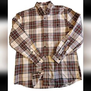 Orvis Heritage Tartan Plaid Button Up Long Sleeve 100% Cotton Mens Shirt 1223255